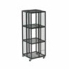 VERAMY 4 Tier Metal Bookshelf With Wheels Rotating Bookshelf 360° Display Cubic Book Shelf Floor Standing Bookcase Storage Rack Utility Organizer