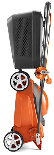 Flymo EasiStore 300R Electric Rotary Lawn Mower - 30 cm Cutting Width, 30 Litre Grass Box, Close Edge Cutting, Rear Roller, Manual Height Adjust,