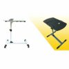 LUKEO Portable Laptop Table for Bed Height and Angle Adjustable Computer Desk Office Desk with Universal Brake Wheel (Color : Argento)