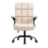 LXXSH Fabric Office Chairs computer Chair with Flip Armrest Small Desk Chairs with Wheels Adjustable Backward Tilt