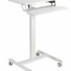 OCOMMO Automatic Height Adjustable 31.5 Inch Mobile Workstation with Keyboard Tray, Sit to Stand Up Tabletop Computer and Monitor Desk for Home O