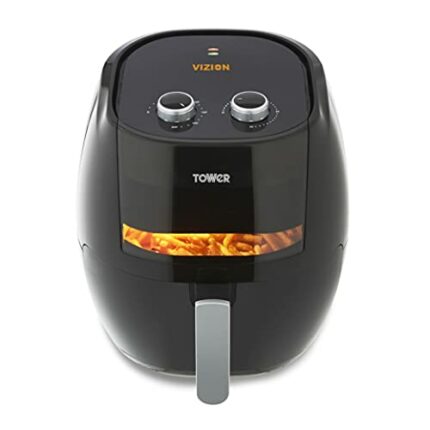 Tower T17071 Vortx Vizion Manual Air Fryer with Rapid Air Circulation, 7L, 1800W, Black