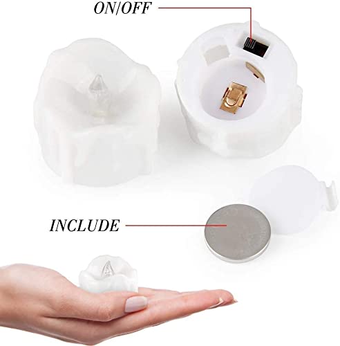 Led Tealight with Timer Battery-powered Flameless Flickering Candles for Party, Festival, Valentine's Day Decoration 12pcs, Children & Pet Friend
