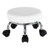 WKWKER Roller Seat PU Leather Low Round Rolling Stool Small Stool with Universal Swivel Caster Wheels for Home Office Garage Shop Fitness Sport,H