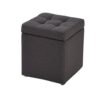 CHEWYNP footstool Home Foldable Footrest Linen Storage Ottoman Square Cube Foot Rest Stool/Seat for Home Living Room Fitting Room Bedroom Office