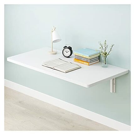 Wall Desk Fold Down, Wall Mounted Folding Table, Easy To Install For Study Workbench, Home, Office, Folding Workbench, White 20 Sizes (Color : Wh