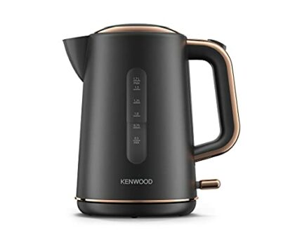 Kenwood Abbey Lux Water Kettle, 360° Swivel Base, Fast Boiling, Removable Filter, Water Capacity 1.7L, ZJP05.C0DG, 3000W, Dark Grey with Rose Gol