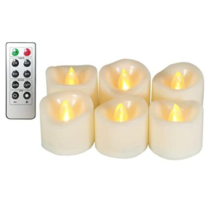 LED Candles Realistic Flickering Votive Candle Tea light Battery Operated, 200 Hours of Nonstop Working with 2/4/6/8 Hours Timer and Remote, set