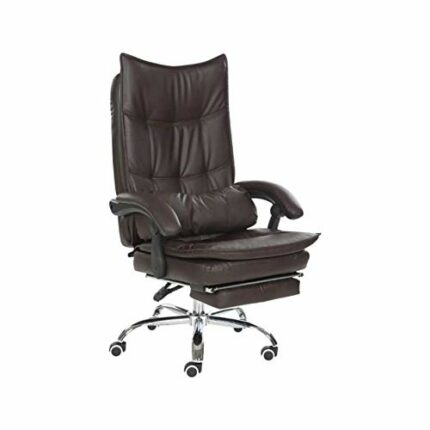n/a Reclining Office Chair with Lumbar Support Ergonomic Adjustable Seat Height and Back Recline Desk and Task Chair (Color : Brown)