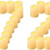 24 PCS 3.8x4.6 CM Warm White Battery Powered Flickering LED Tea Lights, Flameless Votive Electric Fake Candles for Wedding, Festival Celebration,