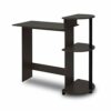 Furinno Compact Computer Desk, Study Desk with Shelves, Americano/Black, 99 (W) x 85.3 (H) x 39.4 (D) cm