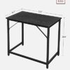 VASAGLE 31.5-Inch Computer Desk, Home Office Small Study Workstation, Simple Assembly, Steel Frame, Engineered Alloy, Black with Wood Grain+Black