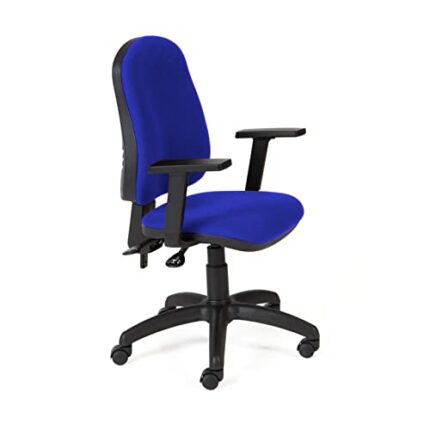 Rocada, Adjustable Desk Chair, Office Chair with Armrest and wheels, Comupter Swivel Chair in Reinforced Breathable Fabric (Blue)