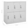 vidaXL 5x Locker Cabinets Home Office School Modern Locker-Style Storage Side Document Cabinet Organiser Cupboard Light Grey Steel