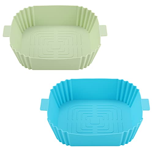 Air Fryer Silicone Pot Square Liners, Reusable Air Fryer Silicone Basket Baking Tray Air Fryer Silicone Grill Pan Baking Microwave Oven Tray High