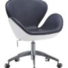 NMDCDH Adjustable Home Office Task Desk Chair 360° Swivel, Ergonomic Upgraded Desk Chair with Leather Racing Seat for Women Adults, Black