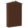 LUKEO Garden Shed Brown 107.5x46x183 cm Galvanised Steel Outdoor Storage Space