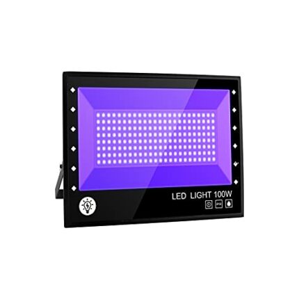 BOSITE UV LED Black Light,395nm 100W Ultraviolet Floodlight IP66 (85V-265V AC)Waterproof UV Ultraviolet Light Outdoor LED Spotlights for Party,Di