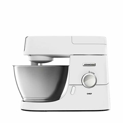 Kenwood Chef Stand Mixer for Baking - Stylish Food Mixer in White with K-beater, Dough Hook, Whisk and 4.6L Bowl, 1000W, KVC3100, White