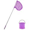 Worown 1 Pack Telescopic Butterfly Nets, Extendable Fishing Nets with 1 Folding Water Buckets for Catching Insects Bugs Playing Outdoor