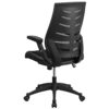 Flash Furniture High Back Designer Mesh Executive Swivel Ergonomic Office Chair with Height Adjustable Flip-Up Arms, Metal, Black, Set of 1