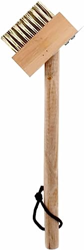 KANTA PATIO WEED WIRE BRUSH BROOM BLOCK PAVING GARDEN WEED SCRAPER BRUSH WOODEN HANDLE 30cm
