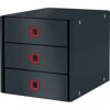 Leitz Click & Store Drawer Cabinet, 3 Drawers for Storing Papers & Documents, A4 Size Cardboard 3 Tier Folding Filing Cabinet, for Home/Office, C