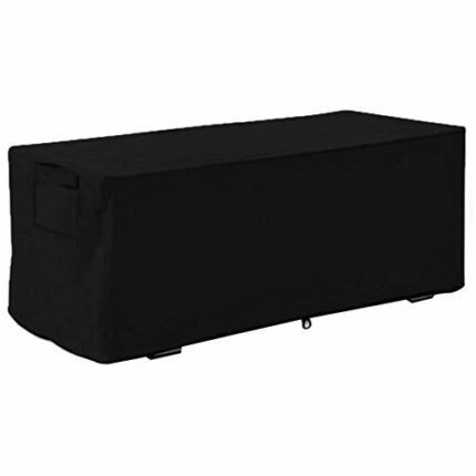 Mumusuki Garden Patio Waterproof UV Proof Sturdy Covers Outdoor Deck Box Protective Cover Storage Benches Cover(Black)