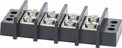 BLUE SEA SYSTEMS Terminal Block 65 Amp 4 Independent Circuit, MFG#2604, Terminal Block Includes (8) #10 Screws, 65 Amp 600VAC/600VDC Capacity, 3.
