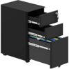 YITAHOME Fully Assembled 3-Drawers Rolling File Cabinet - Lockable Drawers, Home Office Mobile Filing Cabinet with Wheel, Under Desk File Cabinet