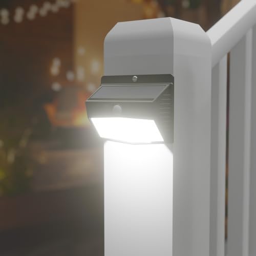 4 Packs Solar Security Lights Outdoor Motion Sensor, 138 LED Solar Fence Lights With 3 Modes, IP65 Waterproof Solar Lights Outdoor, Solar Wall Li