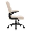 LXXSH Fabric Office Chairs computer Chair with Flip Armrest Small Desk Chairs with Wheels Adjustable Backward Tilt