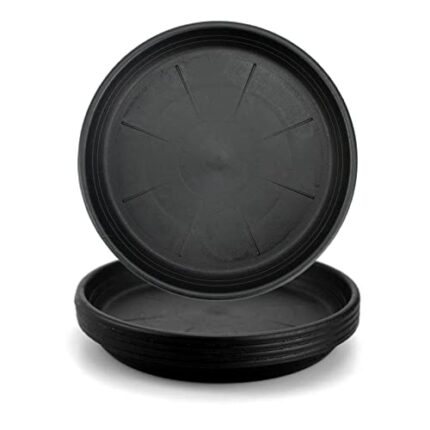 QMET 5PCS Black Plant Pot Saucer, 30CM Plant Tray, Flower Plant Pot Saucer for Indoor and Outdoor (30CM)
