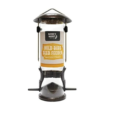 Natures Market Premium Hammertone Finish Bird Seed Feeder - Dark Brown
