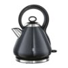 Russell Hobbs 26412 Traditional Electric Kettle - Stainless Steel Fast Boil Kettle, Boils One 235ml Cup in 48 Seconds, 1.7 Litre, 3000 Watts, Gre
