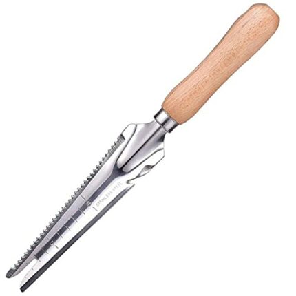 Hand Weeder Tool, Multi Use Garden Manual Weeding Tools with Wooden Handle Stainless Steel Head for Easy Weeder Removal, Transplanting, Pruning,
