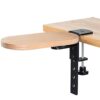 WANGFENG Keyboard Holder For Under Desk, Adjustable C - Clamp-On Keyboard Mouse Platform Wooden Keyboard Sliding Tray Drawer for Office Home Typi
