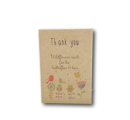 10 x Thank You Wildflower Seed Packets - A Blooming Marvellous Gift to say 'Thank You' - Eco Friendly for The Butterflies & Bees - No Plastic