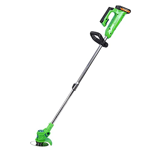 XH&XH Electric Cordless Brush Cutter Edger Electric Lawnmower 24V Pruning Garden Tools Weed Brush Cutter Kit for Weeding Flowering Trees, 2 Batte