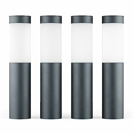 SolarCentre® Mini London Solar Powered Outdoor Garden Post Lights (Set of 4) - Anthracite