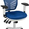 Flash Furniture Office Chair, Mesh, Foam, Polyester, Plywood, Plastic, Metal, Blue, 68.58 x 64.77 x 112.4 cm