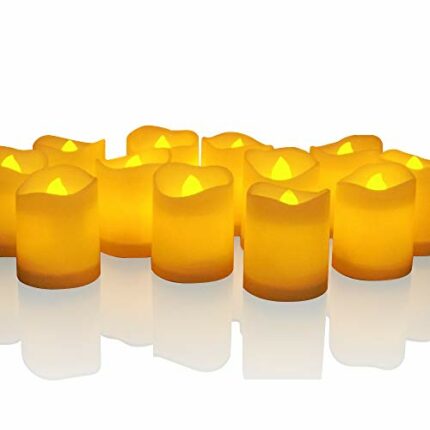 NOVELTY PLACE Flameless LED Votive Candles Longest Lasting Battery Operated Flickering LED Tealight Candle for Wedding, Party and Holiday (Pack o
