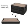 Alomejor 30L Foldable storage box,Multifunctional Car folding box Waterproof Storage Box with Wooden Panel for Outdoor(Black) Camping storage