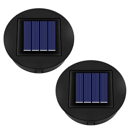 Solar Light Replacement Top 8cm for Outside Lanterns, 1.2V 600mAh, IP44 Replacement Solar Panels with Warm Light, LED Solar Replacement Top Unit
