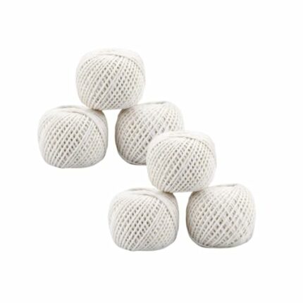 MODESH Pack of 6 String - 50M (164 Feet) Per Roll Cotton Twine String Ball - White School Art and Craft & Kitchen Cooking String - Cotton Cord fo