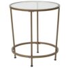 Flash Furniture Glass End Table, Clear/Brushed Gold, Set of 1