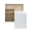 N/A Office Desk Computer Desk Laptop Study Desk L Shape Desk with 4 Tiers Bookshelf Home Office Workstation (Color : A)
