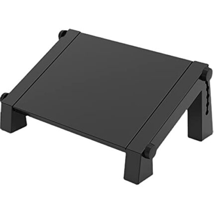 N / B Adjustable Footrest, Ergonomic Desk Footrest, with 6 Adjustable Heights，30° Adjustable Angle of Inclination，Relieve Leg, Knee and Back Pain