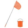 Worown 1 Pack Telescopic Butterfly Nets, Extendable Fishing Nets with 1 Folding Water Buckets for Catching Insects Bugs Playing Outdoor