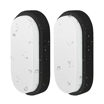 ANWIO 14W Outside Black Led Oval Bulkhead Light,Ip54 Waterproof Outdoor led Porch Lights, Outdoor LED External Wall Lights,Ceiling Light,980LM,40